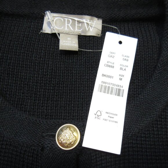 NWT J.Crew Relaxed Emilie Sweater Lady Jacket in Black Solid Cardigan M - Picture 8 of 8